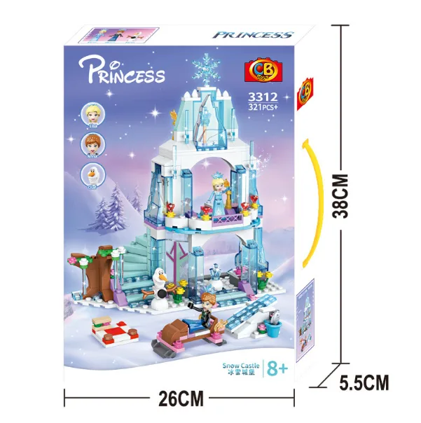 Дитячий конструктор замок Frozen 321 деталь пластик 36х26х6 см різні кольори