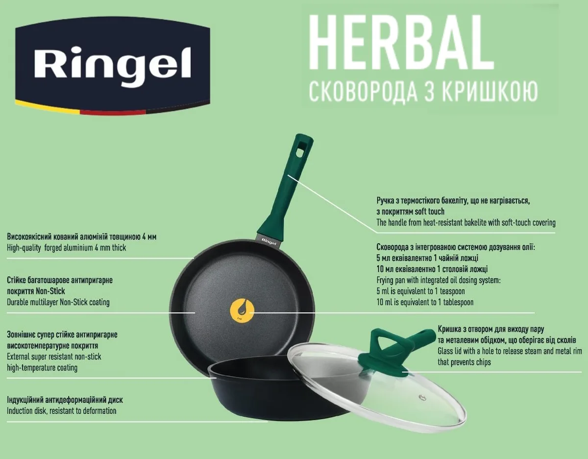 Сковорода RINGEL алюмінієва глибока 26 см чорна