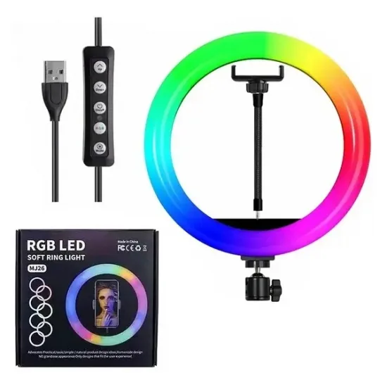 Кільцева світлодіодна лампа RGB 26 см пластик 20 Вт