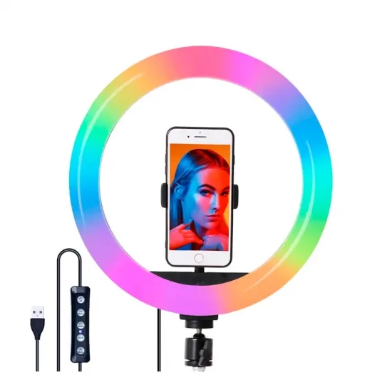 Кільцева світлодіодна лампа RGB 26 см пластик 20 Вт
