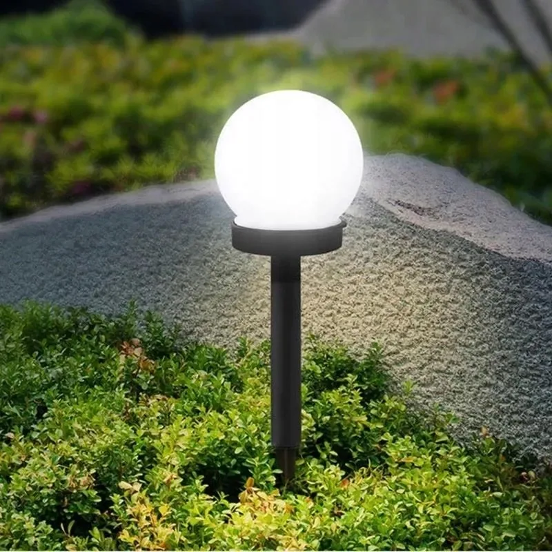 Садові LED кулі LumiLED 10 см білий пластик 6 шт на сонячній батареї