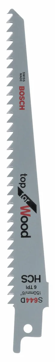 Полотно для шабельної пилки Bosch по дереву, S 644 D HCS, 6 зубців на дюйм, 2 шт.