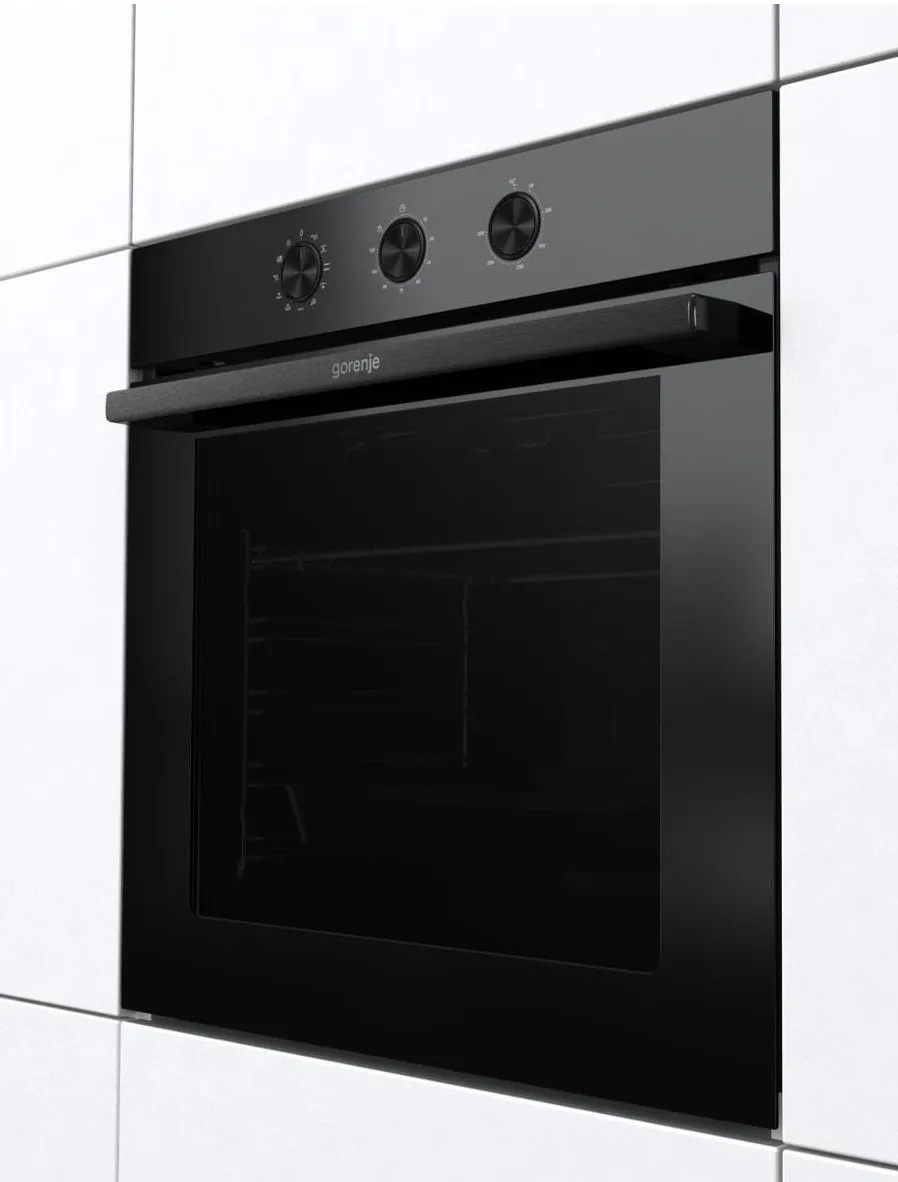Електрична духова шафа Gorenje, 77 л, клас енергоефективності A+, з паровою функцією, з дисплеєм, чорного кольору.