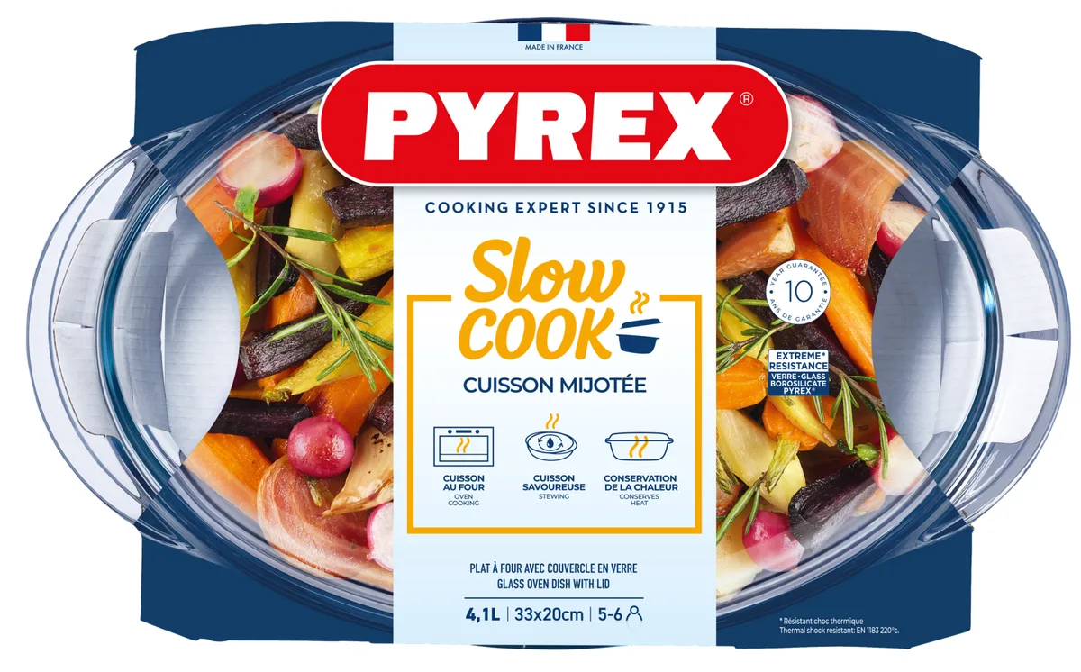 Каструля з кришкою Pyrex боросилікатне скло 33х20 см 4,1 л