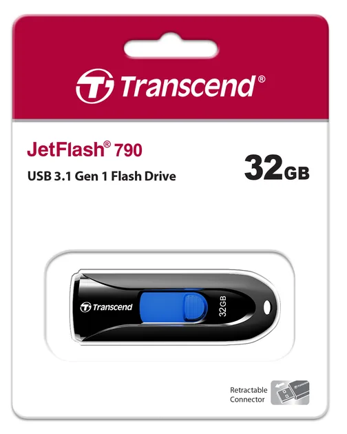Накопичувач Transcend пластик 32GB Чорний USB 3.1