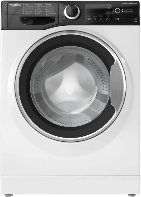 Фронтальна пральна машина Whirlpool, 6 кг, 1200 об/хв, клас енергоефективності A+++, 43 см, з дисплеєм, інверторним двигуном, чорн
