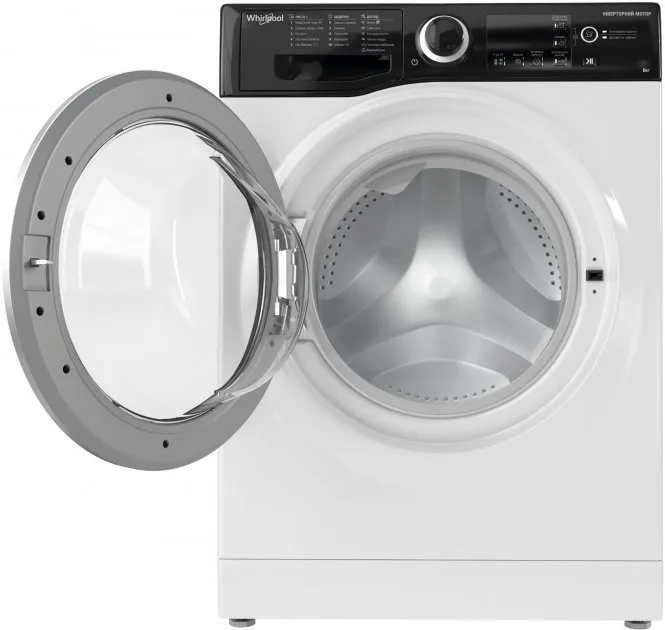 Фронтальна пральна машина Whirlpool, 6 кг, 1200 об/хв, клас енергоефективності A+++, 43 см, з дисплеєм, інверторним двигуном, чорн