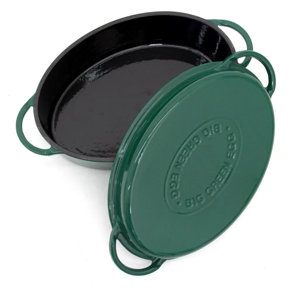 Жаровня Big Green Egg чугунная овальная 5,2 л зеленая черная