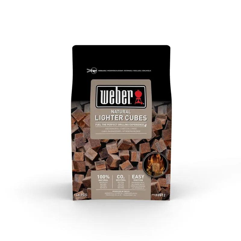 Кубики для розжига натуральные 48шт Weber древесные волокна 17х25х10 см