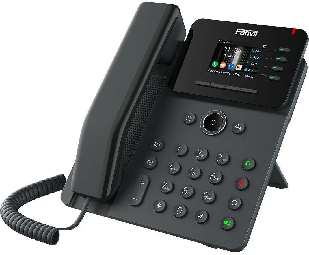 Телефон IP Fanvil V61G 2xGE LAN, VPN L2TP, 4 SIP line, 4 Line key, SW Linux, PoE, 2.4" кольоровий дисплей