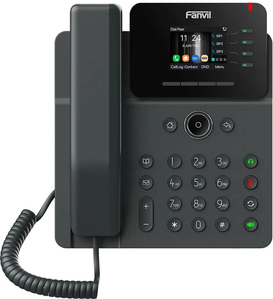 Телефон IP Fanvil V61G 2xGE LAN, VPN L2TP, 4 SIP line, 4 Line key, SW Linux, PoE, 2.4" кольоровий дисплей