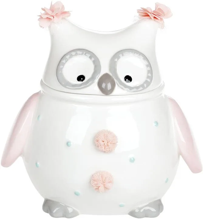 Банка Owl Family керамічна 800 мл 17,1х13,3х15,7 см біла з кольоровими елементами