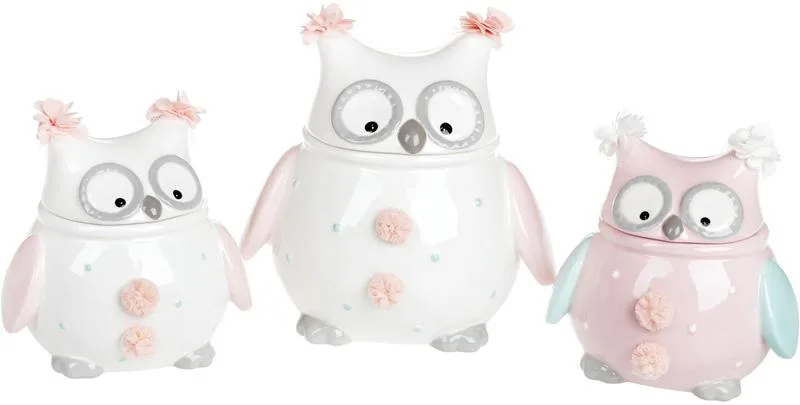 Банка Owl Family керамічна 800 мл 17,1х13,3х15,7 см біла з кольоровими елементами