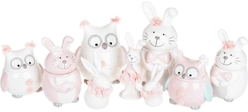Банка Owl Family керамічна 800 мл 17,1х13,3х15,7 см біла з кольоровими елементами