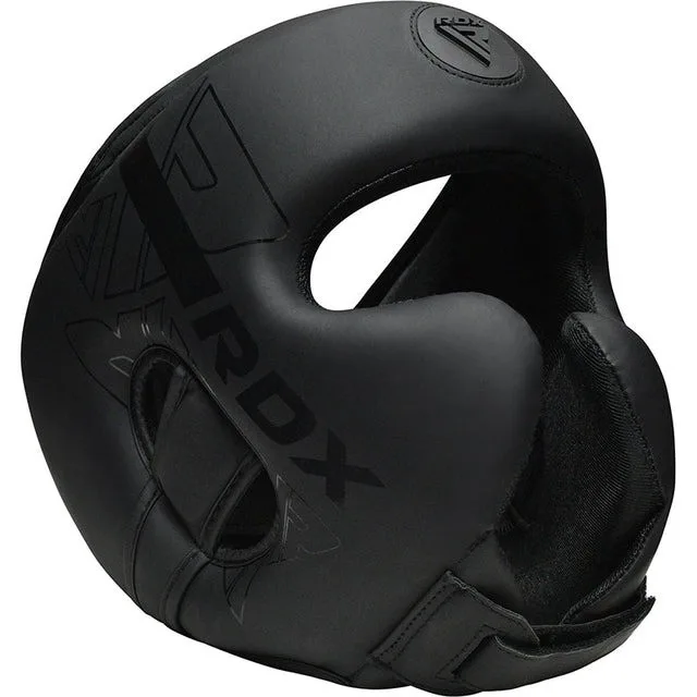 Боксерський шолом RDX PU-шкіра L Чорний