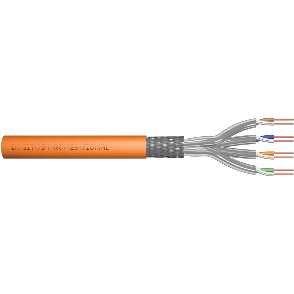 Кабель "витая пара" DIGITUS CAT 7 S-FTP, 500м, AWG 23/1, LSZH, оранжевый