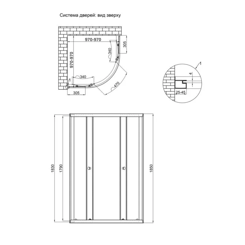 Душова кабіна Qtap CRM1011AC6 100x100 см прозоре скло 6 мм розсувна хром