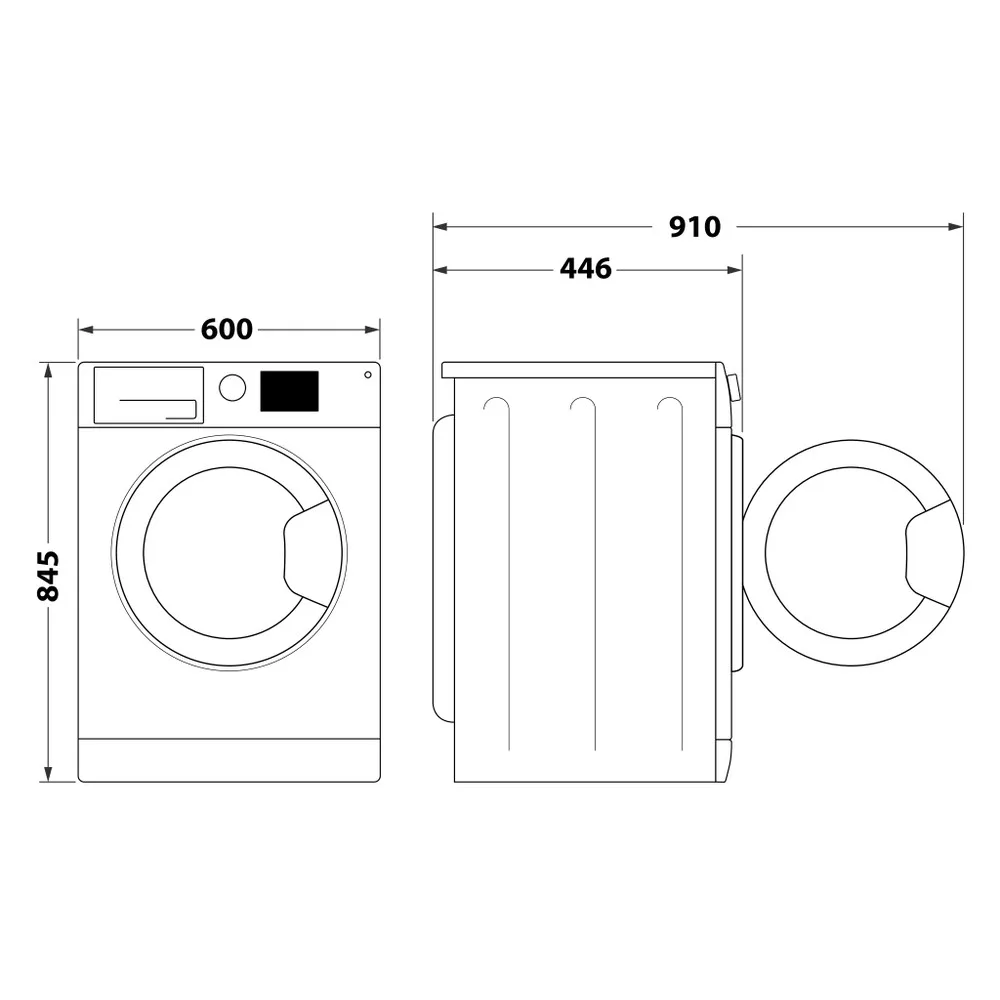 Стиральная машина Indesit фронтальной загрузки, 6 кг, 1200 об/мин, класс энергоэффективности A+++, глубина 446 см, с дисплеем, функцией пара, инверторным мотором, черным люком, белый корпус