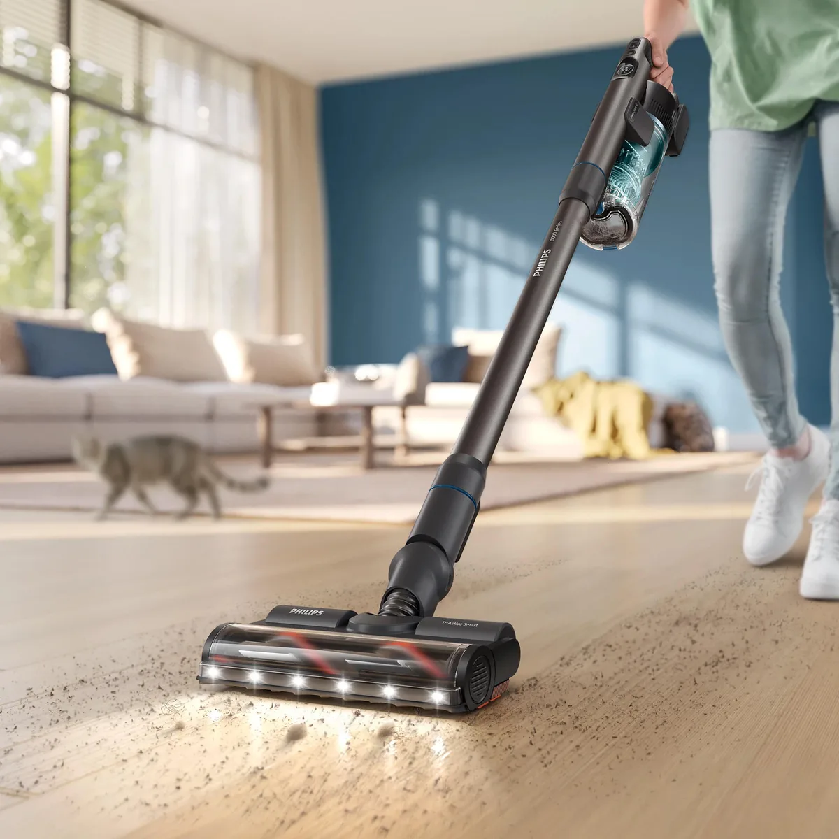 Безпровідний пилосос Philips Complete Series 8000 для вологого прибирання, об'єм контейнера - 0.6 л, автономна робота до 80 хвилин