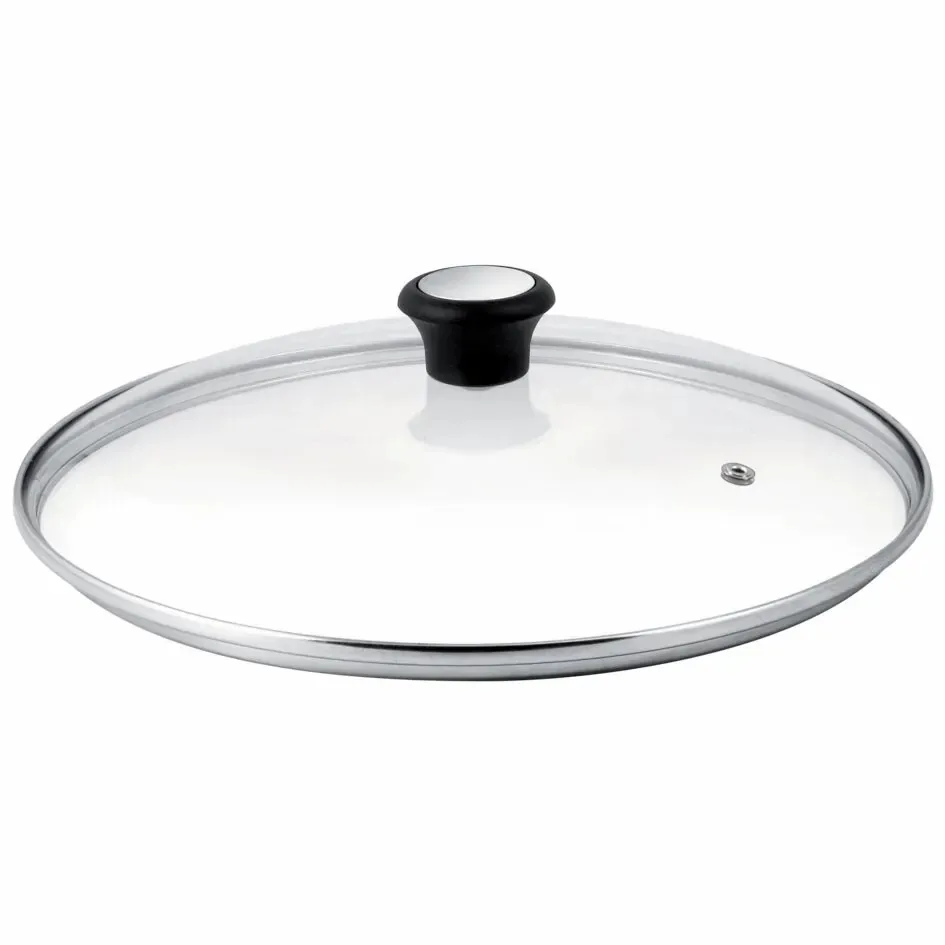Сковорода з кришкою Tefal Day by Day, 24 см, алюмінієва, з бакелітовою ручкою та скляною кришкою, чорного кольору.