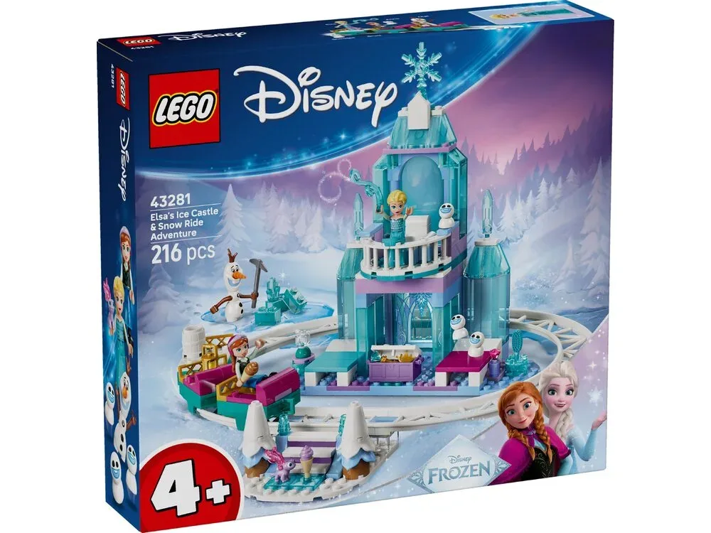 Конструктор LEGO Disney Princess Ледяной дворец Эльзы и веселые катания на санках.