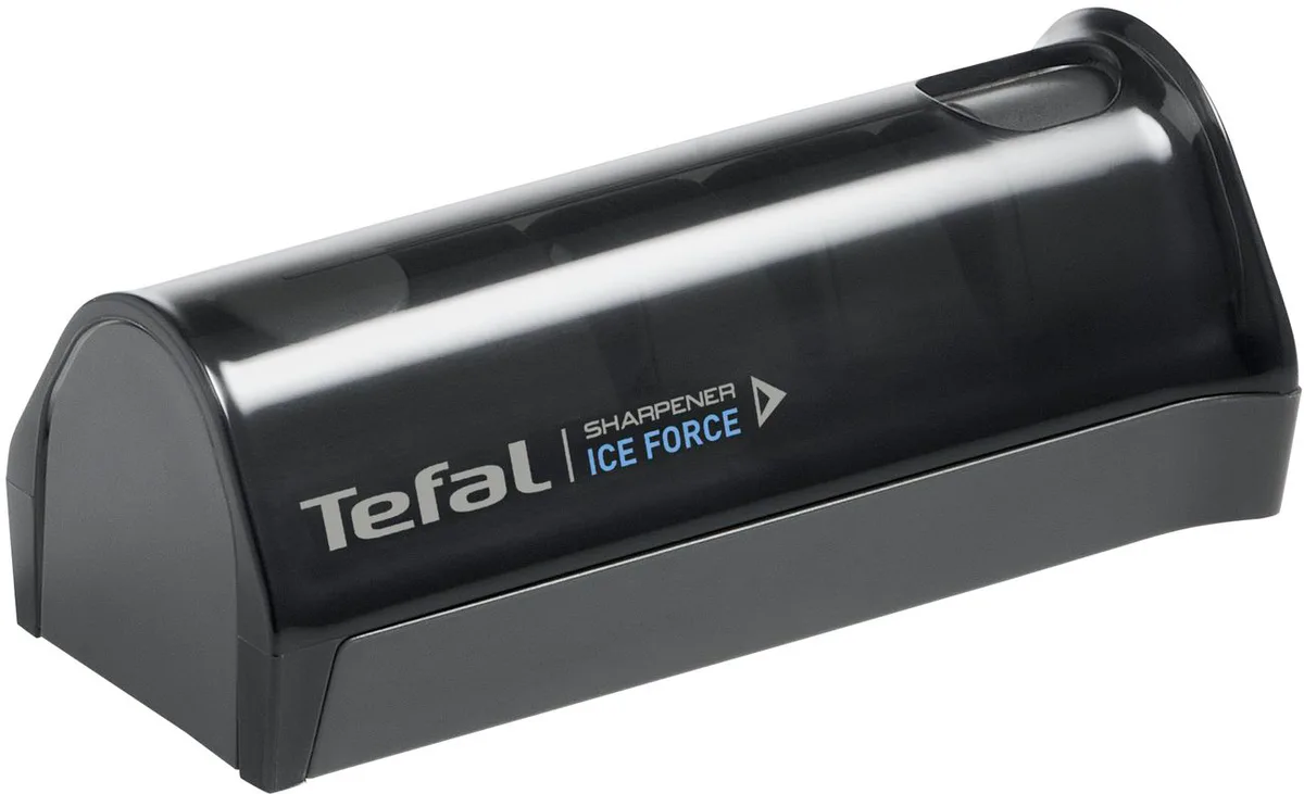 Точилка для ножів Tefal Ice Force, керамічна, пластиковий корпус, сірого кольору.