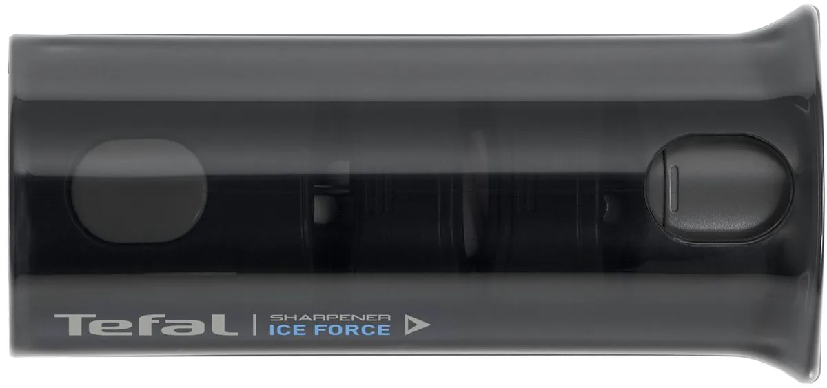 Точилка для ножів Tefal Ice Force, керамічна, пластиковий корпус, сірого кольору.