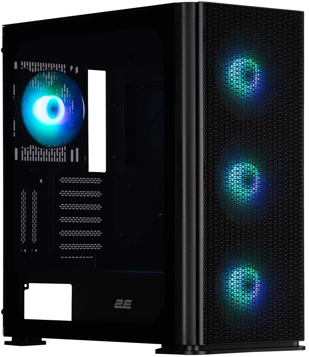 Корпус 2E Gaming чорний Large Mid Tower з 4 вентиляторами ARGB 2xUSB3.0 1xUSB Type-C