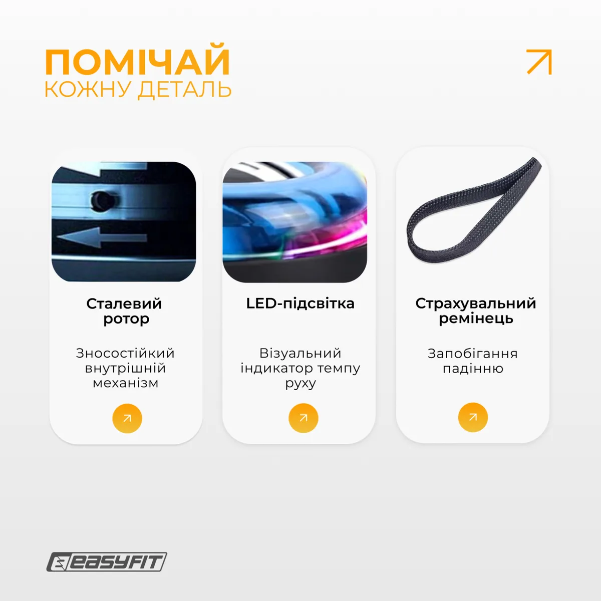 Гіроскопічний еспандер EasyFit полікарбонат 7х7х5,6 см синій LED підсвітка