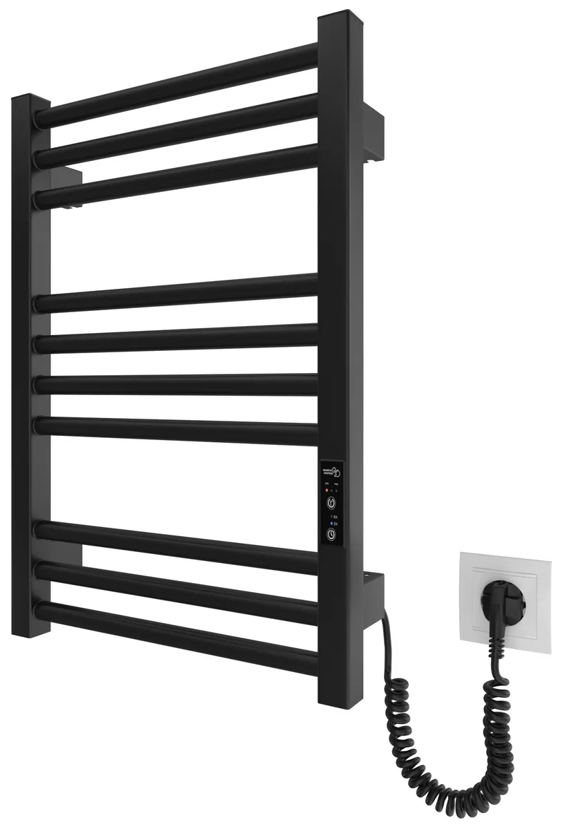 Рушникосушка Hygge Family электрическая Derby, 570х430х80мм, таймер-регулятор, сталь, черный матовый.