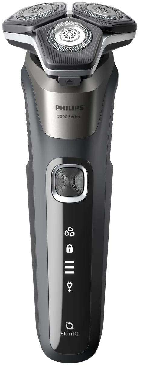 Електрична роторна бритва Philips Series 5000, 9 Вт, 3 бритвені головки, Li-Ion, для сухого та вологого гоління, з тримером та чох