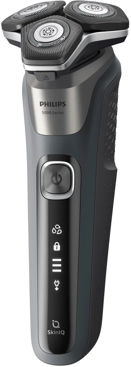 Електрична роторна бритва Philips Series 5000, 9 Вт, 3 бритвені головки, Li-Ion, для сухого та вологого гоління, з тримером та чох