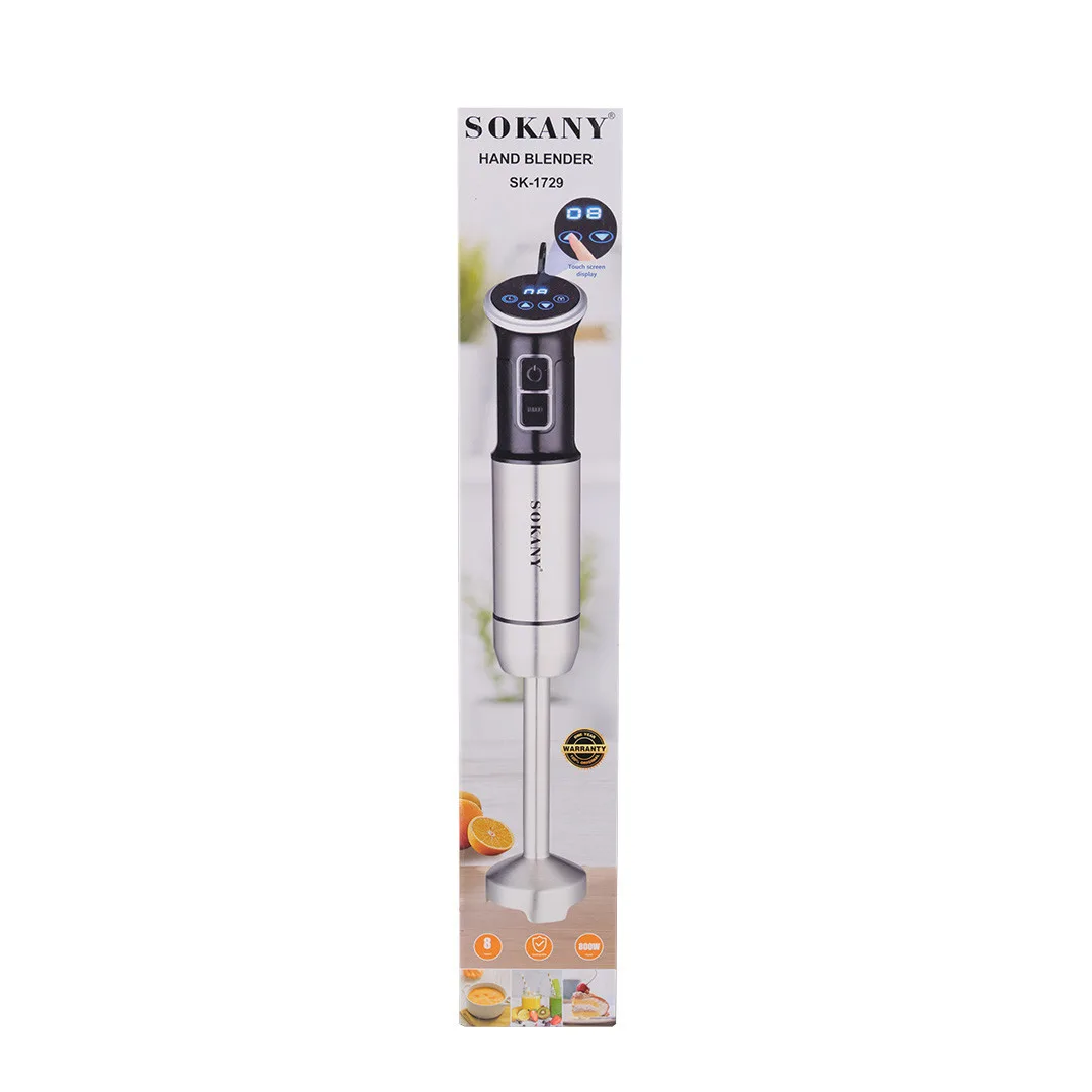 Занурительный блендер Sokany SK-1729 800 Вт нержавеющая сталь черный сенсорное управление