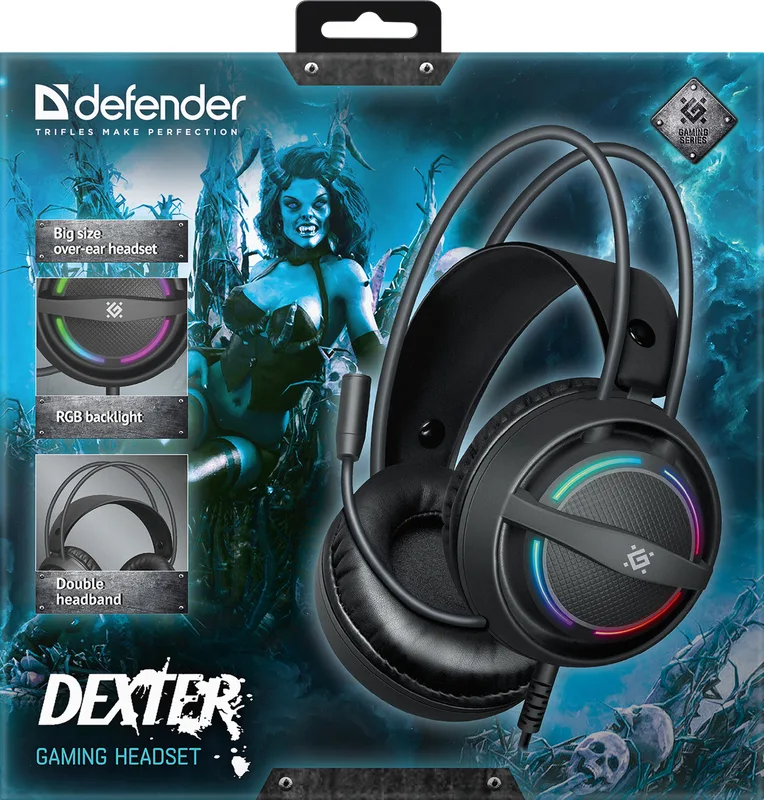 Гарнітура Defender дротова 50 мм чорна 2 м RGB