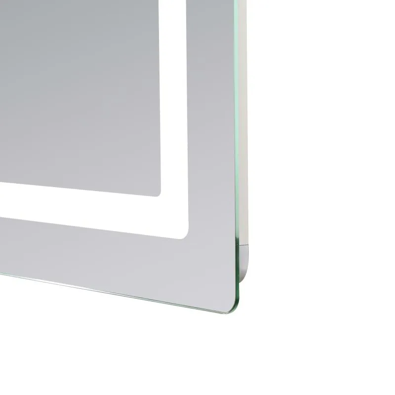 Дзеркало Lidz KU2 з LED-підсвічуванням Touch антизапотіванням 900х700 мм алюміній/пластик