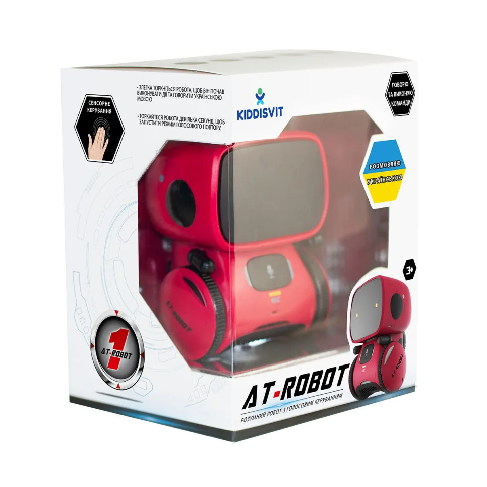 Інтерактивний робот AT-Robot з голосовим управлінням, пластиковий, червоний, для дітей від 3 років