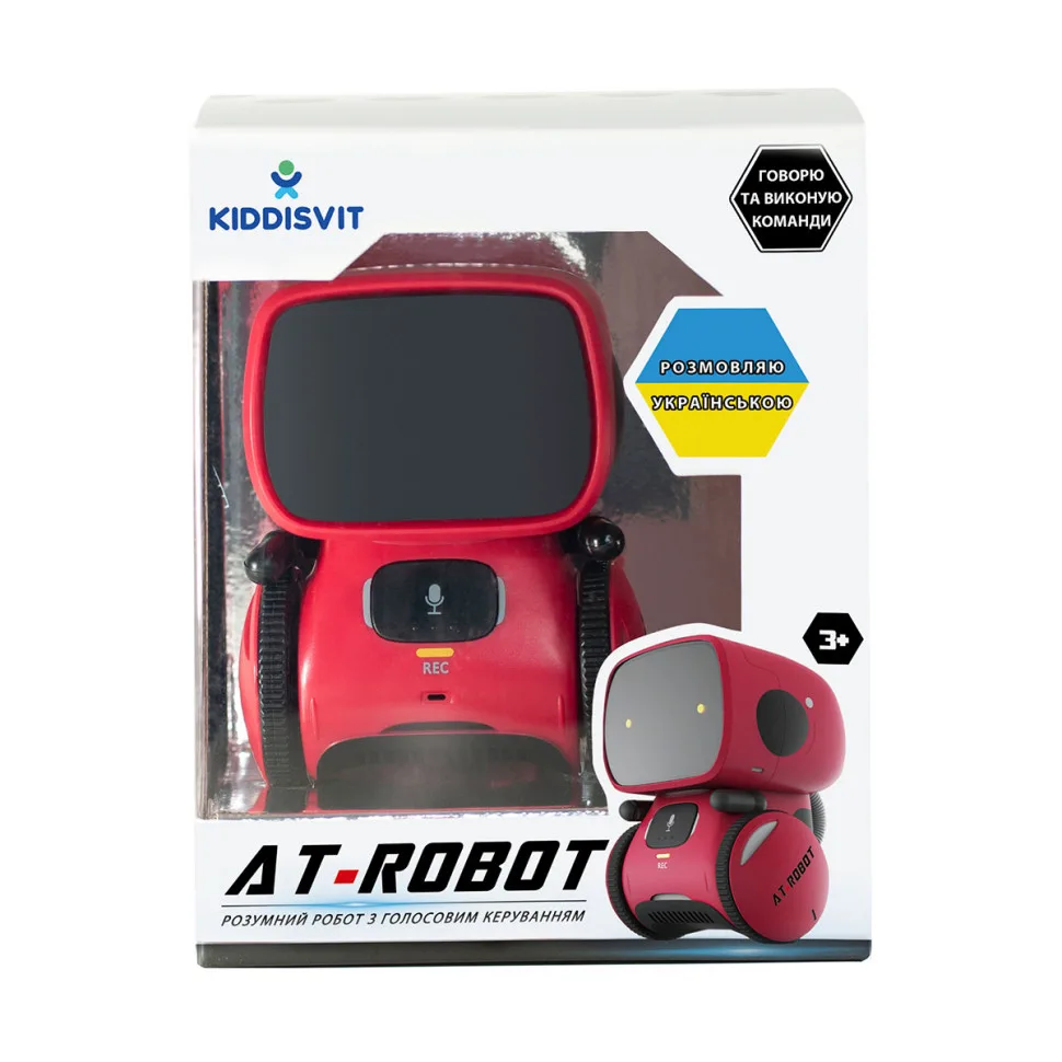Інтерактивний робот AT-Robot з голосовим управлінням, пластиковий, червоний, для дітей від 3 років