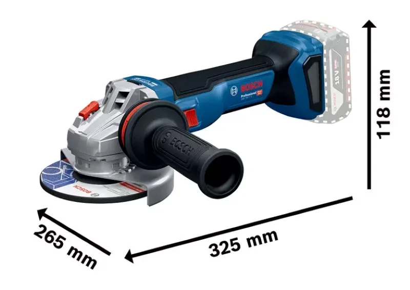 Шлифмашина угловая аккумуляторная Bosch 125 мм 18 В 1 7 кг