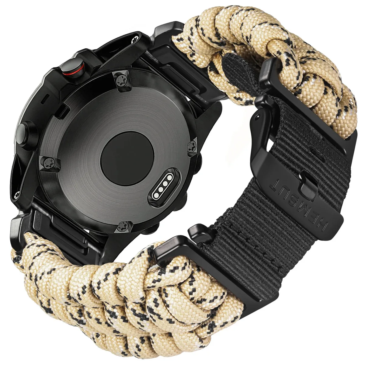 Ремінець Hemsut Paracord 22 мм Хакі для годинників Garmin