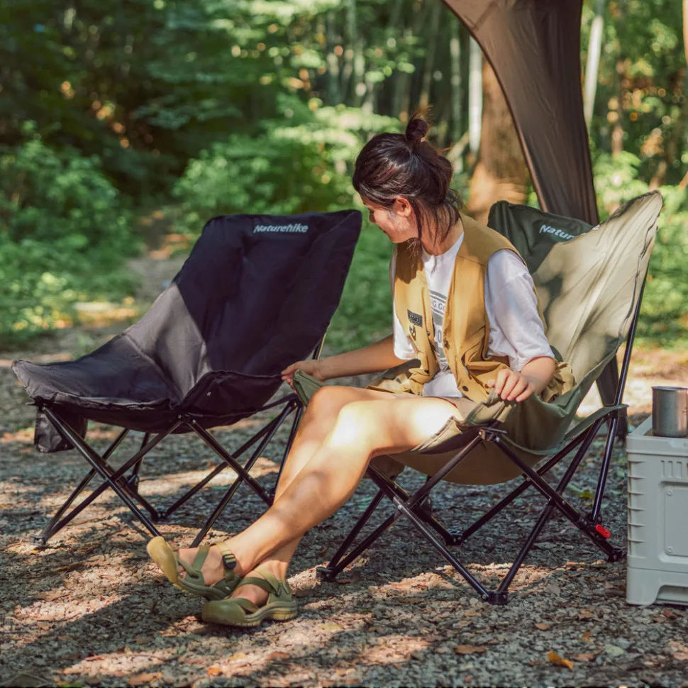 Складаний стілець Naturehike поліефірна тканина Оксфорд 600D 51х62,5х90 см чорний