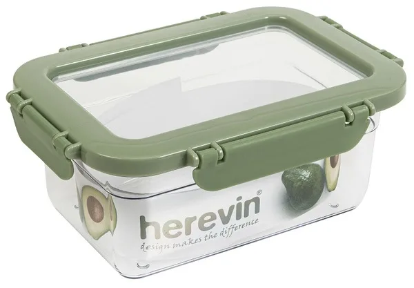 Контейнер HEREVIN пластиковий 1 л 13х18,8х7,6 см зелений персиковий