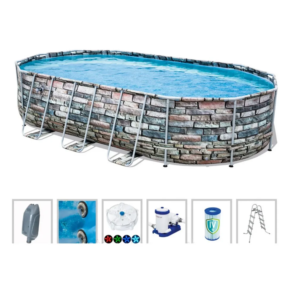 Каркасний басейн Bestway TriTech 610х366х122 см Сірий