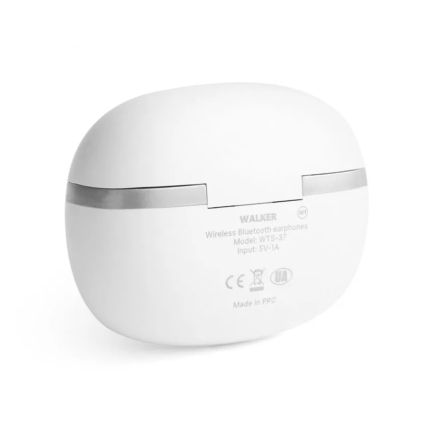 Наушники Bluetooth WALKER вакуумные TWS 30mAh белые