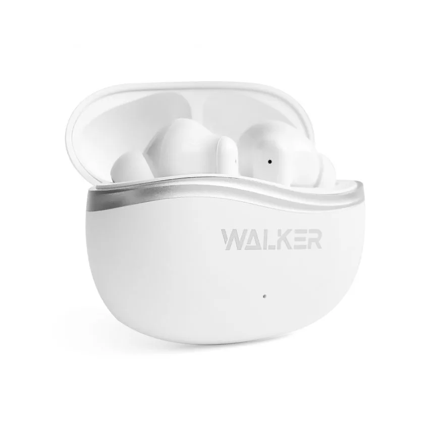Наушники Bluetooth WALKER вакуумные TWS 30mAh белые
