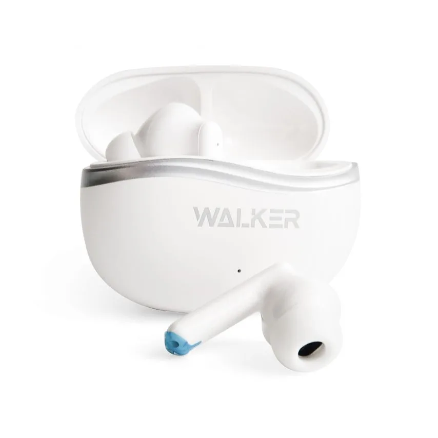 Наушники Bluetooth WALKER вакуумные TWS 30mAh белые