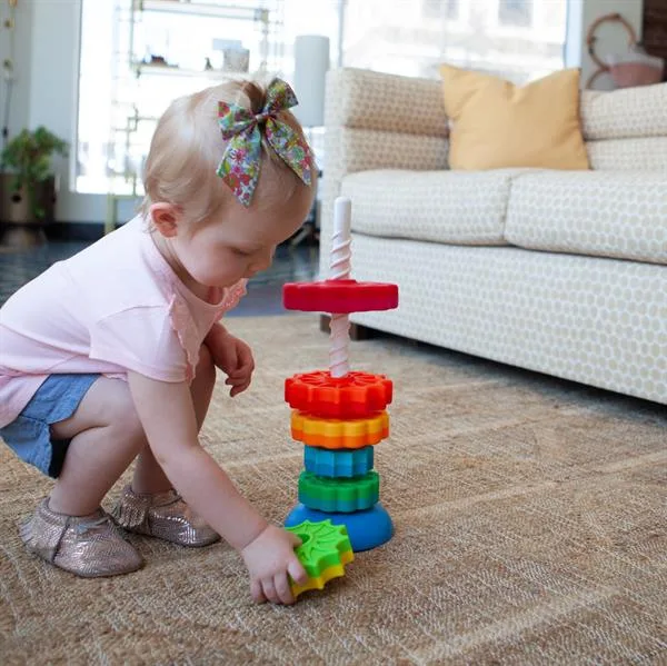 Гвинтова пірамідка Fat Brain Toys АБС пластик 41 см різнокольорова