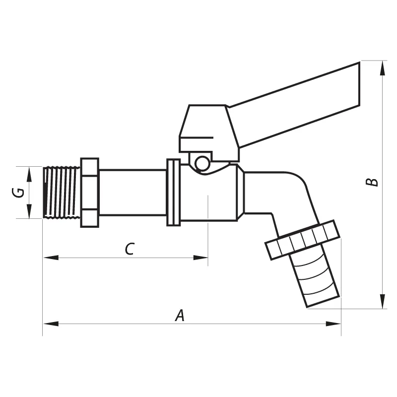 Кран пивной NOLF латунь 1/2" стальной