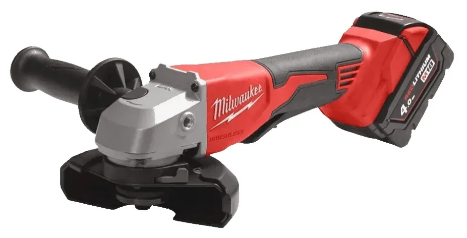 Аккумуляторная угловая шлифмашина Milwaukee M18 BLSAG125XPD-402X, 125 мм, 18 В, 2x4 Ач, 11000 об/мин, вес 24 кг