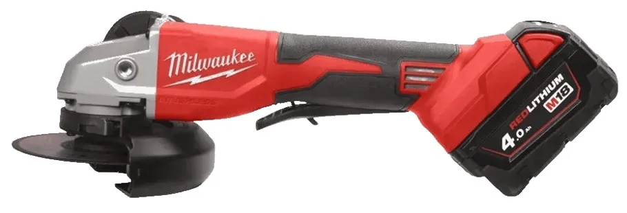 Аккумуляторная угловая шлифмашина Milwaukee M18 BLSAG125XPD-402X, 125 мм, 18 В, 2x4 Ач, 11000 об/мин, вес 24 кг