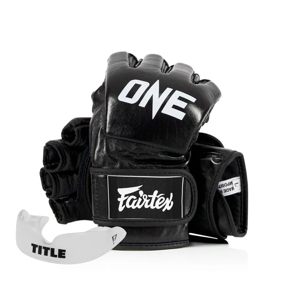 Рукавиці для ММА Fairtex натуральна шкіра L чорні